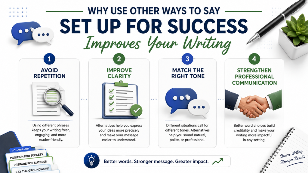 10 alternatives to say set up for success