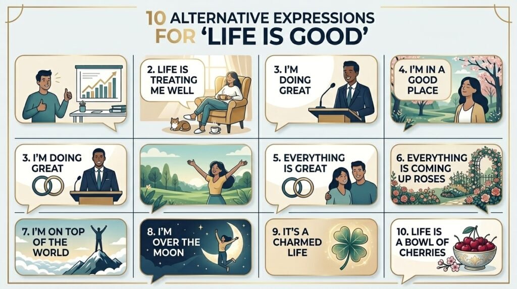 Ten natural alternatives to say life is good in English