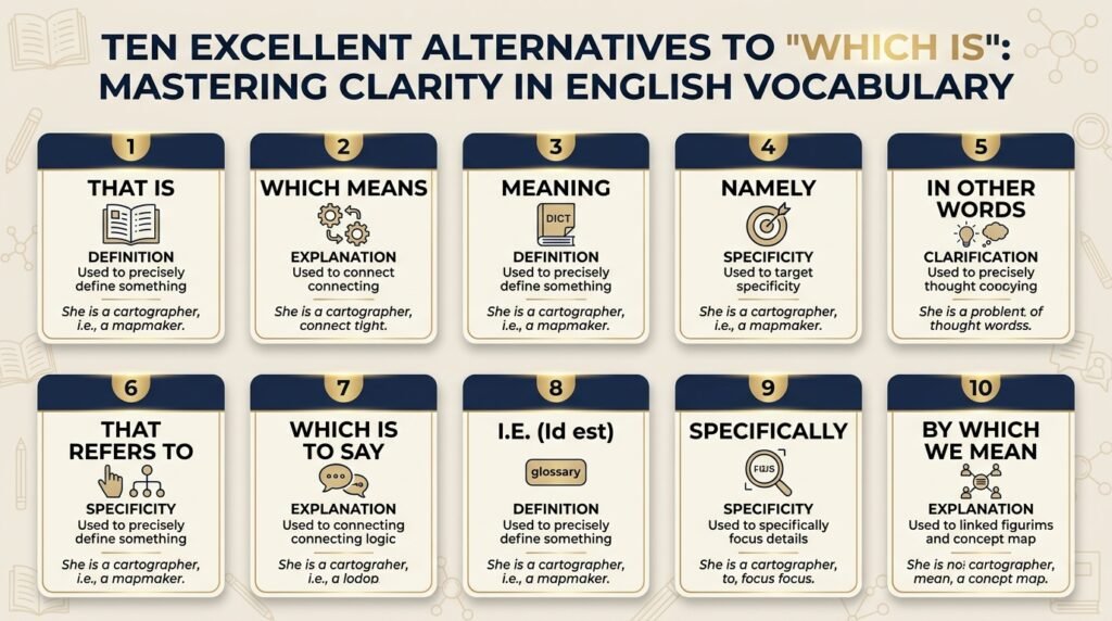 Ten alternatives to say which is in English