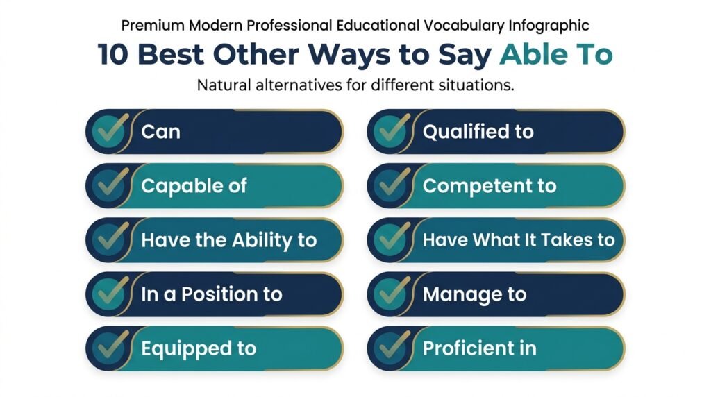10 alternatives to able to including can and capable of