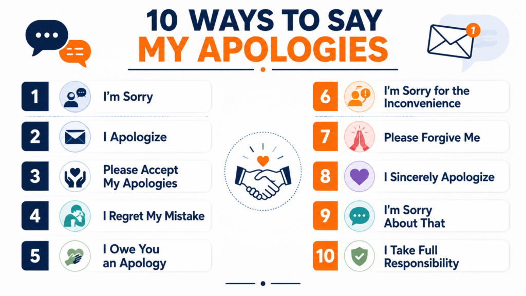 10 ways to say my apologies in professional and casual English