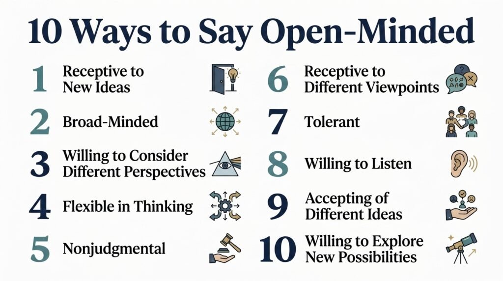 10 ways to say open-minded with natural alternatives