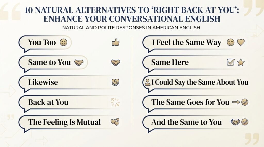 10 alternatives to say right back at you in American English