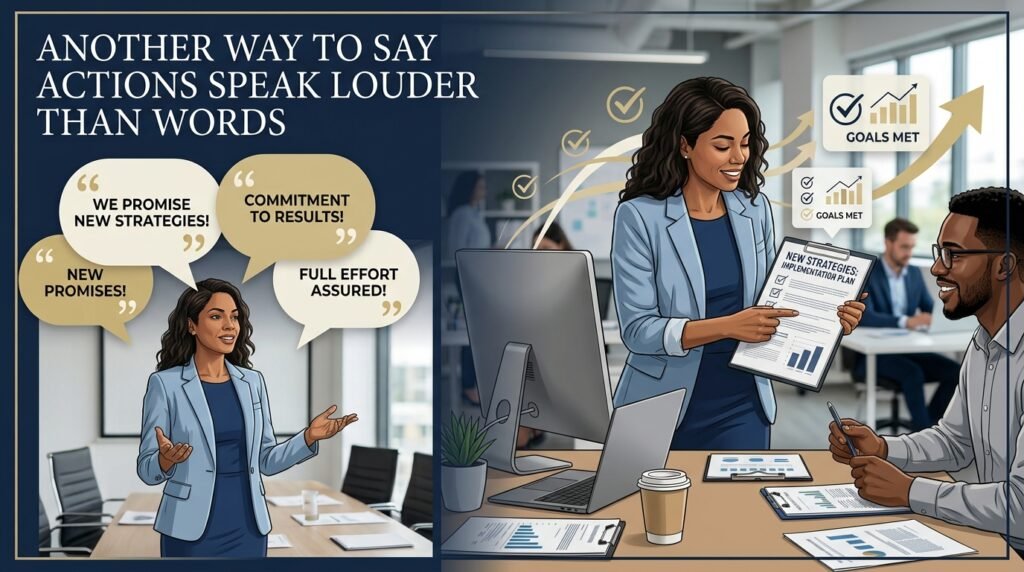 Visual showing how actions can communicate more strongly than words