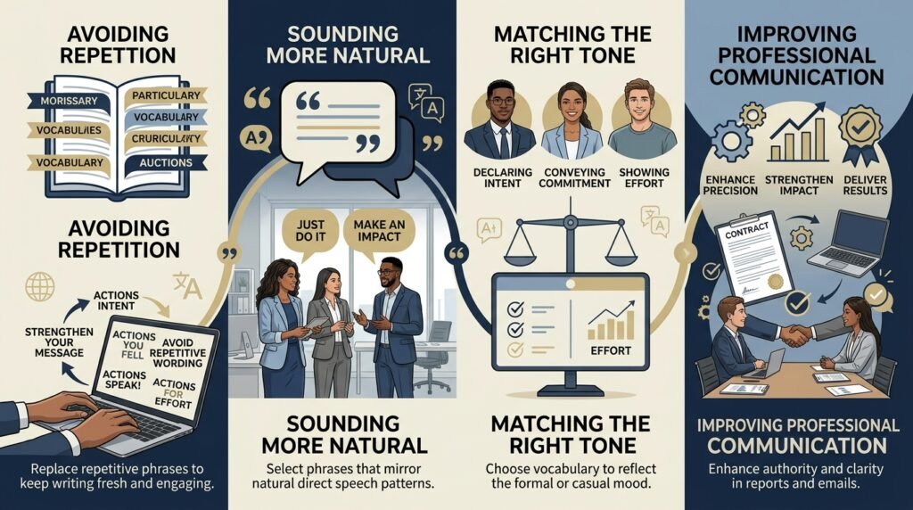 Benefits of using alternatives to actions speak louder than words