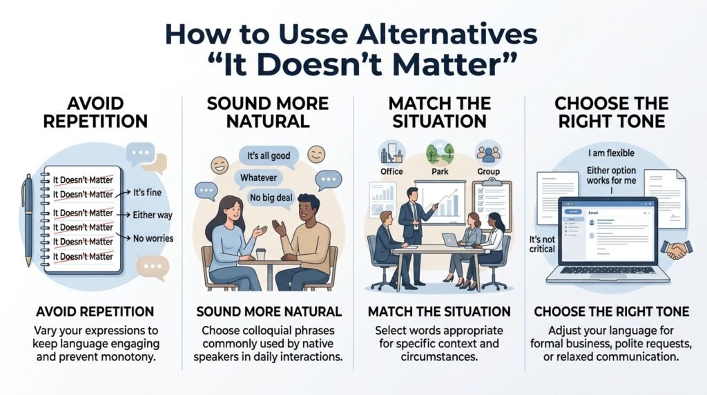 Why use alternatives to it doesn't matter in English