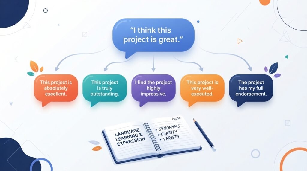 Illustration showing how alternative phrases improve clear communication