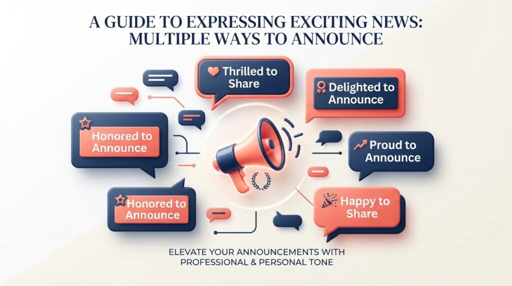 Best alternatives to say excited to announce in different situations