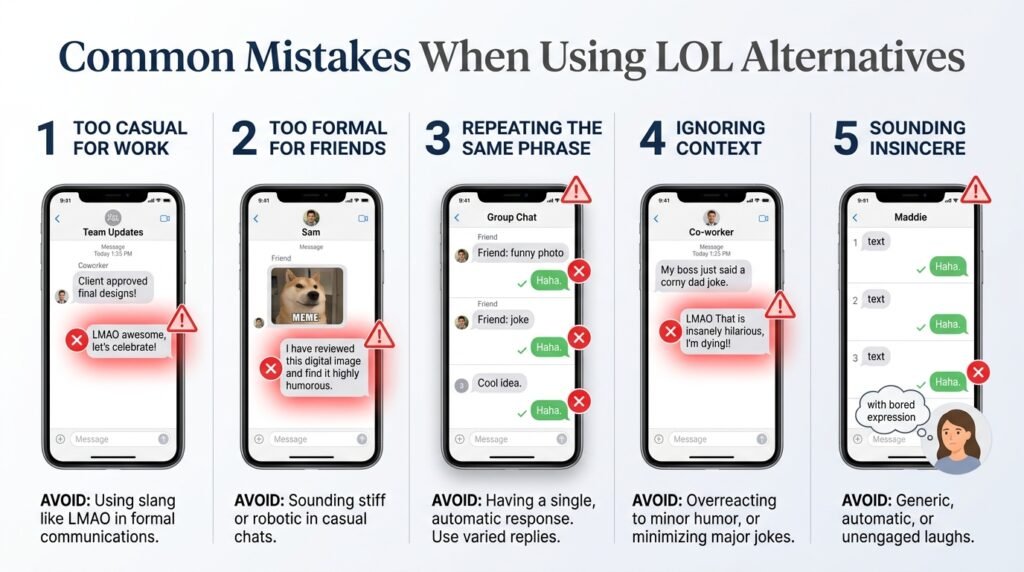 Common mistakes when using LOL alternatives in different conversations