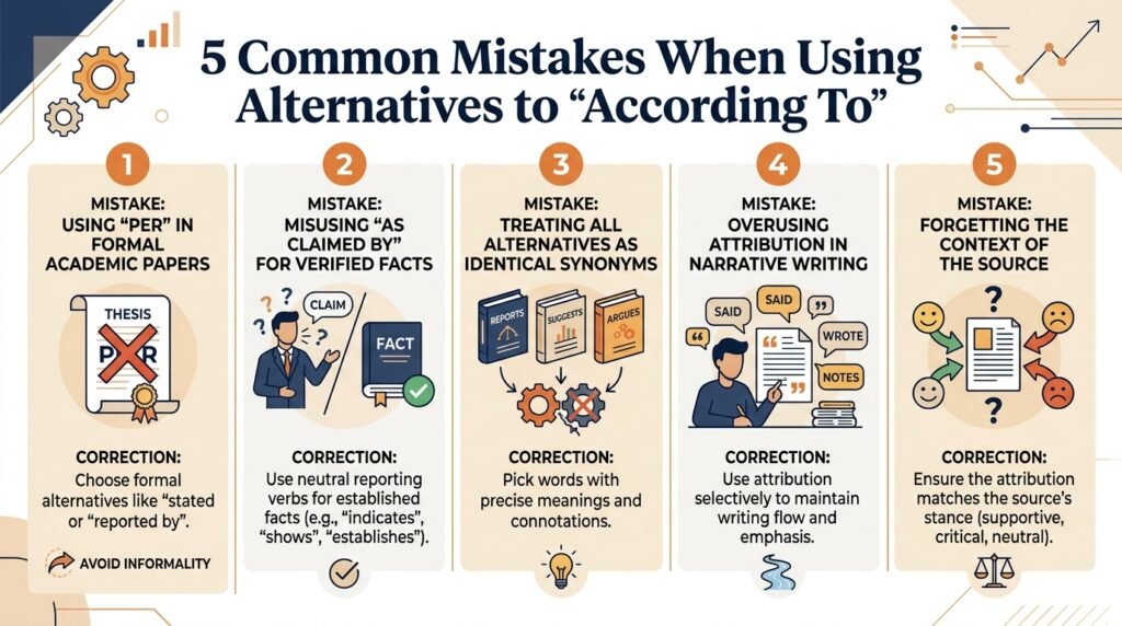 Common mistakes when replacing according to in writing