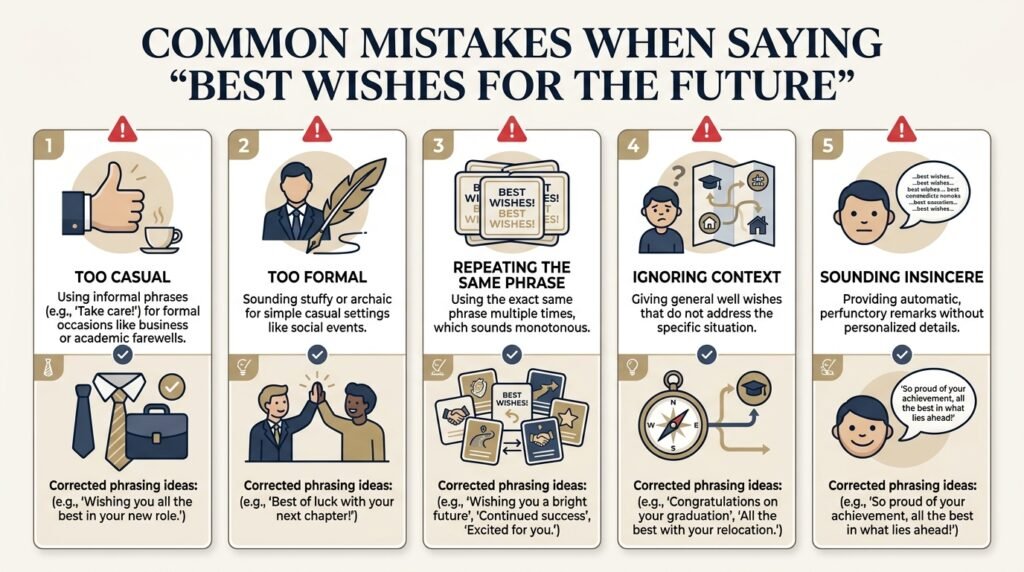 Common mistakes when saying best wishes for the future