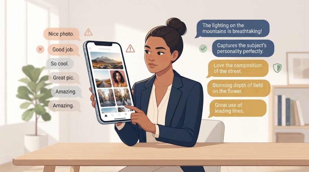 Common mistakes to avoid when complimenting a nice picture
