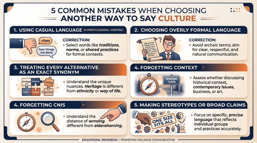 Common mistakes when choosing alternatives to the word culture