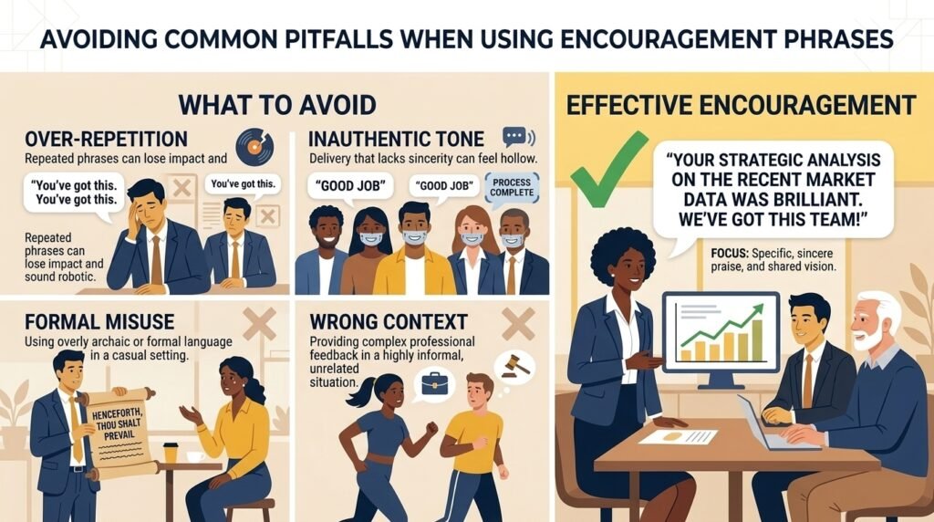 Common mistakes when using encouragement phrases in English