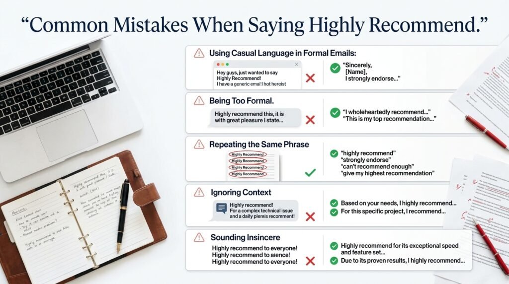 Common mistakes when using alternatives to highly recommend