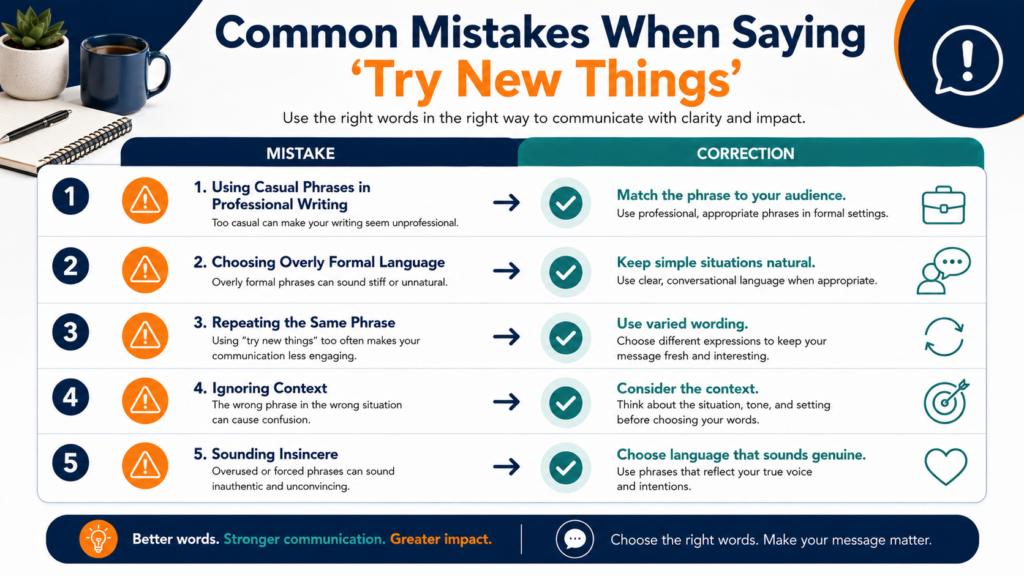 Common mistakes when choosing alternatives to try new things