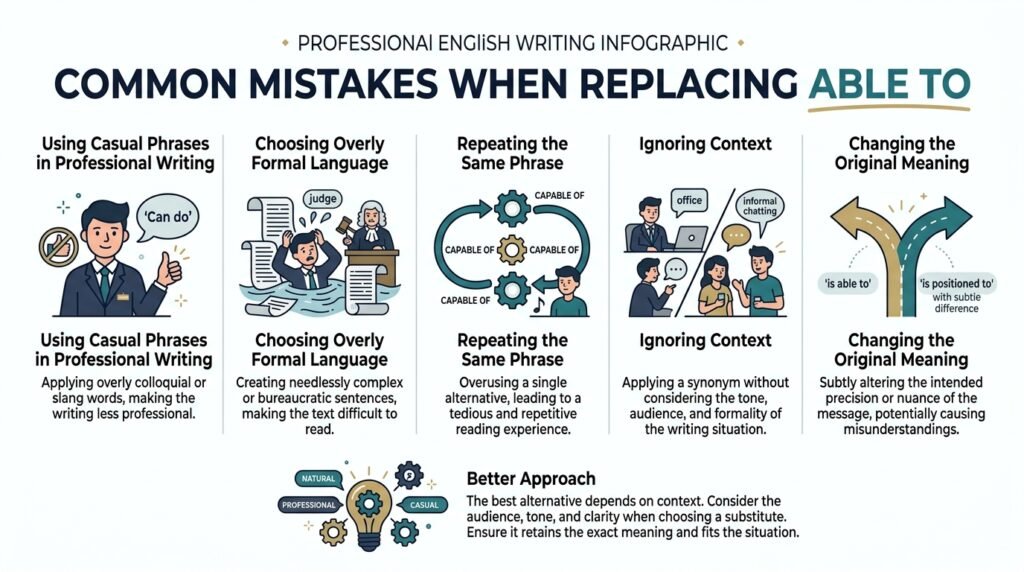 Common mistakes when using alternatives to able to