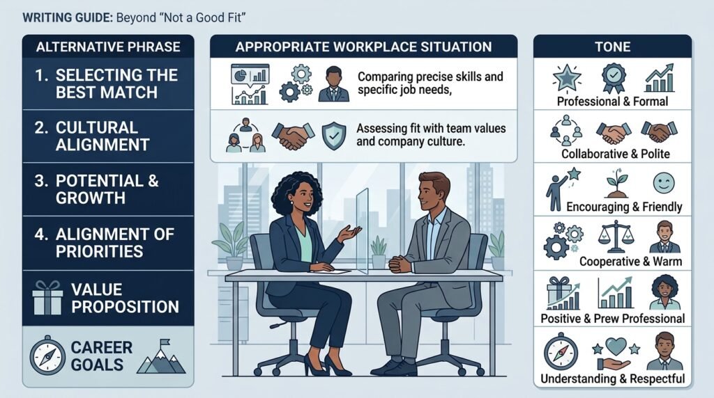 Comparison of phrases for not a good fit for a job