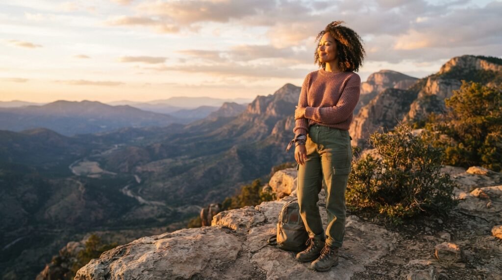 Person enjoying a meaningful experience while living life to the fullest