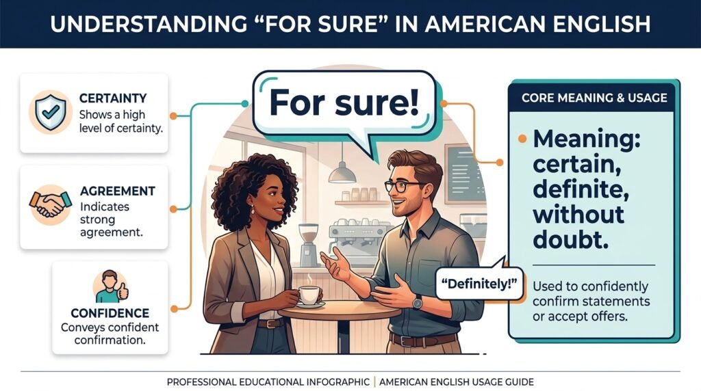 Meaning of for sure in American English