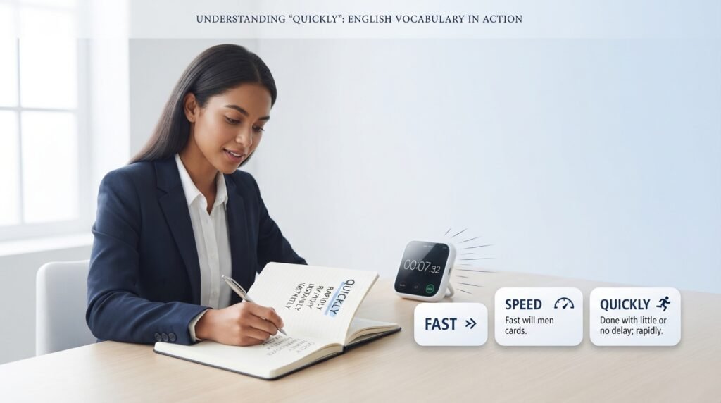 Meaning of quickly in American English vocabulary