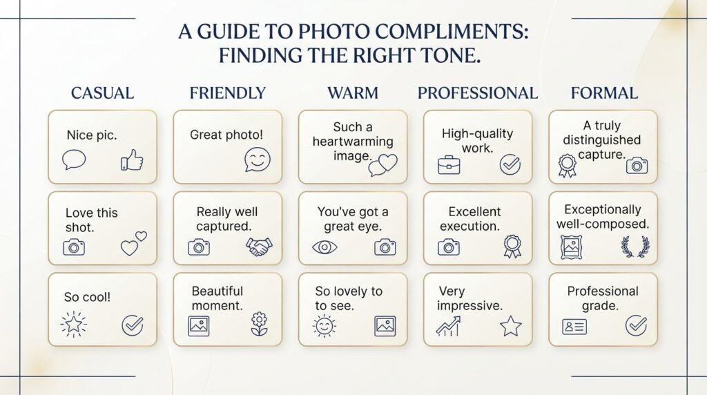 Comparison of the best alternatives to saying nice picture