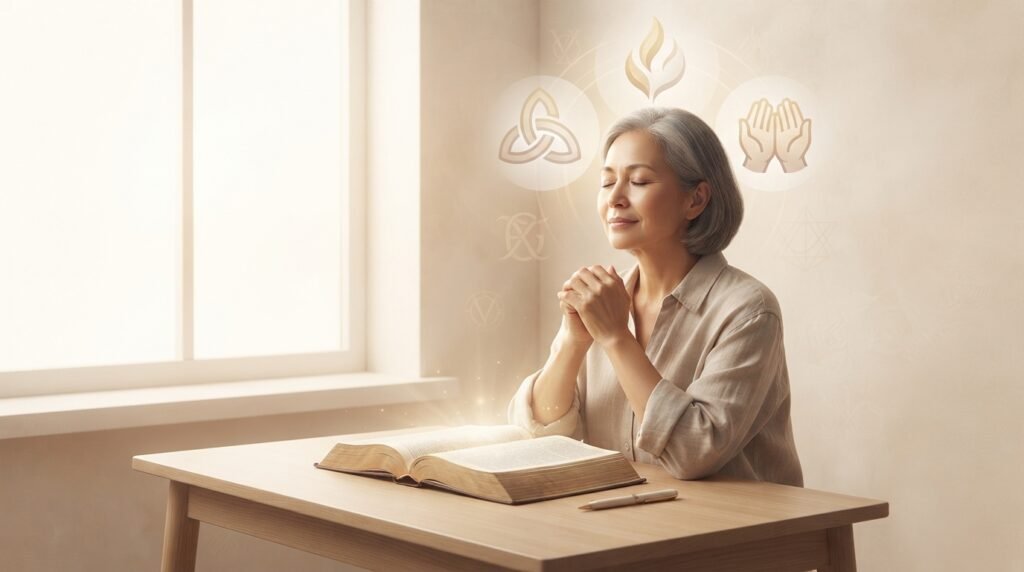Person reflecting on the meaning of amen and alternative expressions of affirmation