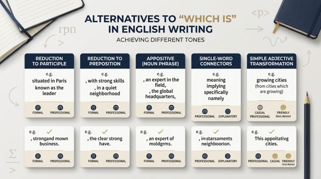 Comparison of alternatives to which is by tone and usage
