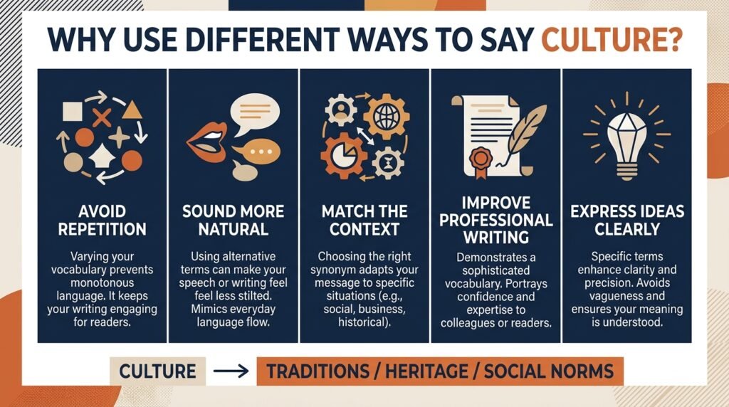 Benefits of using different ways to say culture in writing