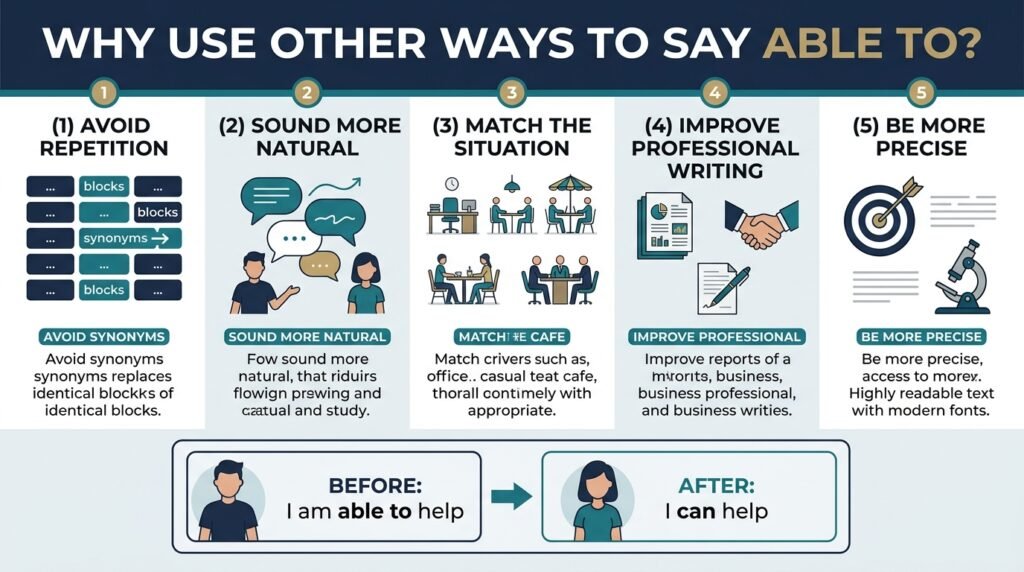 Benefits of using other ways to say able to
