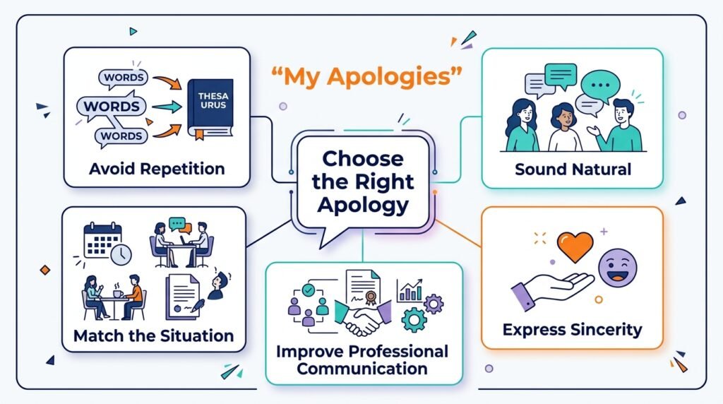 Reasons to use different ways to say my apologies