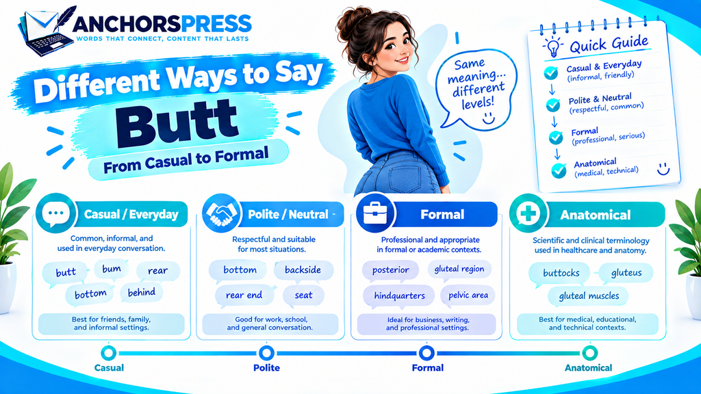 Language levels for another way to say butt