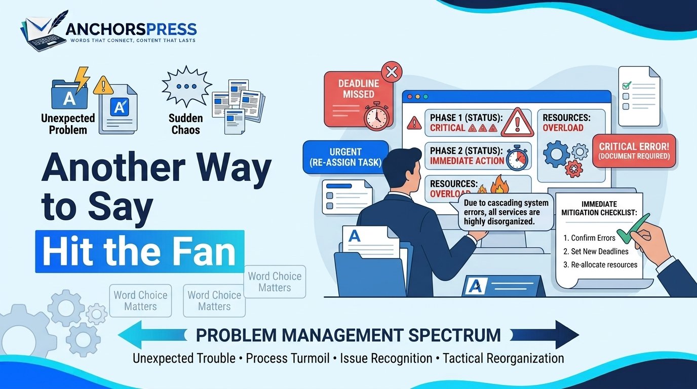 another way to say hit the fan
