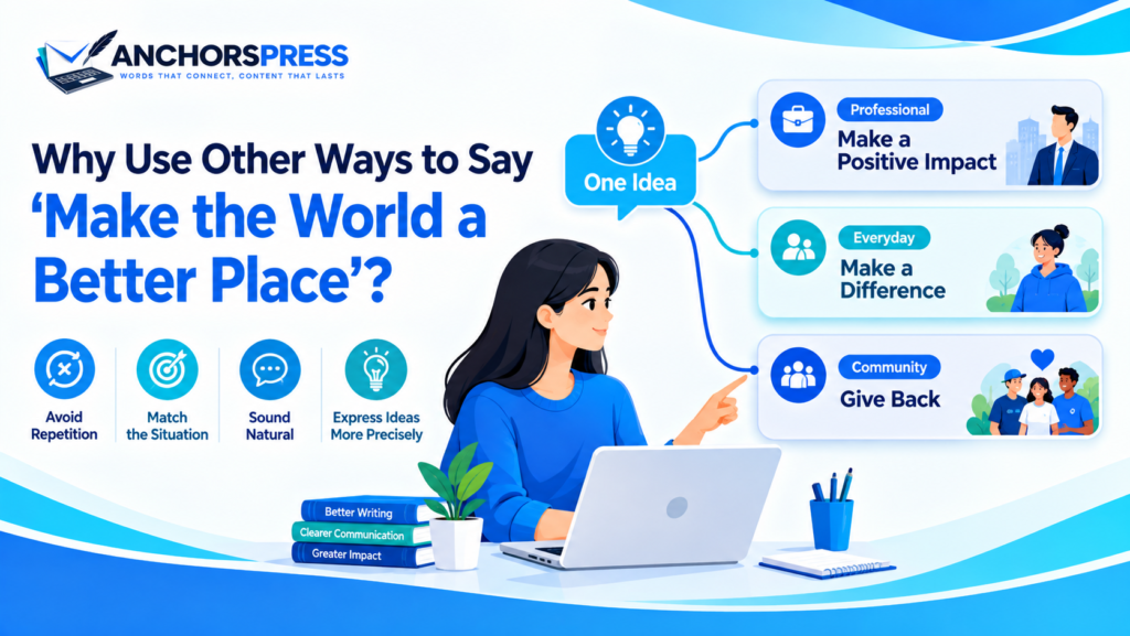 Different ways to say make the world a better place in communication