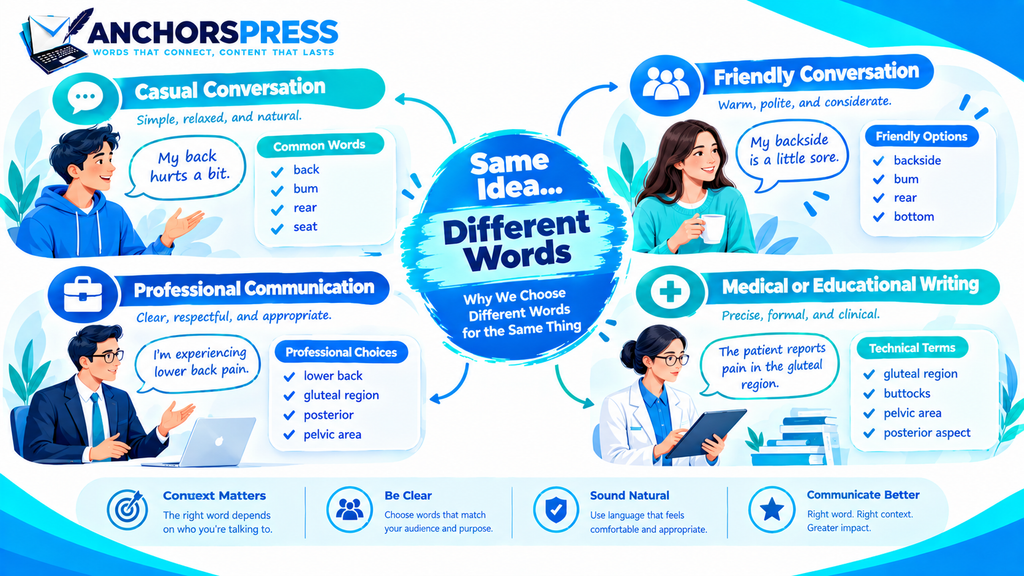 Choosing different words for butt based on context